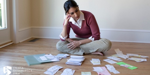 Woman stressed about bills